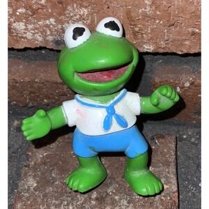 Vintage Muppet Babies Kermit the Frog Sailor Figure Jim Henson 1980s PVC Toy